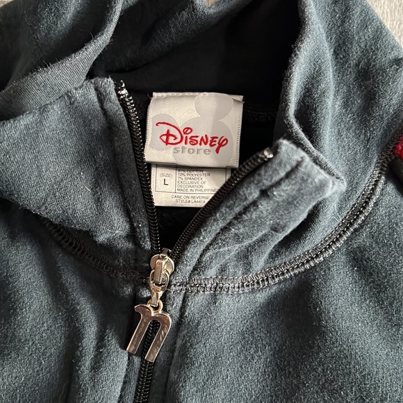Disney Store Mickey Mouse Full Zip Sports Style Jacket Sz L - Red Stripe Sleeves - Picture 4 of 5